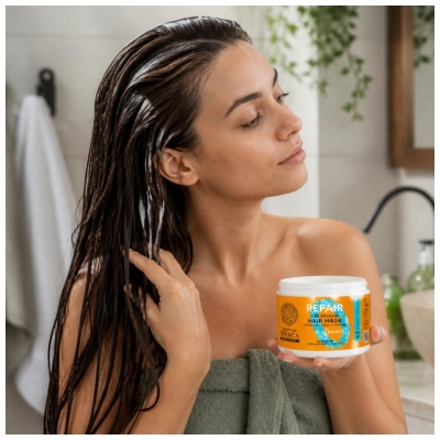 Natura Siberica Oblepikha Masque Réparateur Kératine Cheveux Secs et Abimés 300 ml