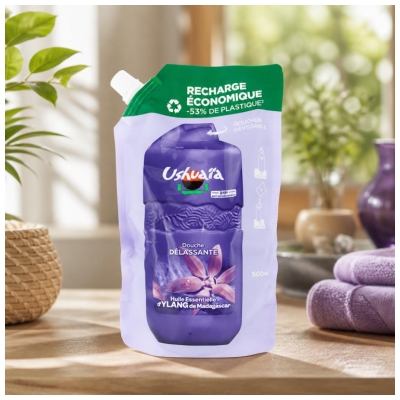 Ushuaïa Douche Massage Délassante Ylang de Madagascar Eco Recharge 500 ML