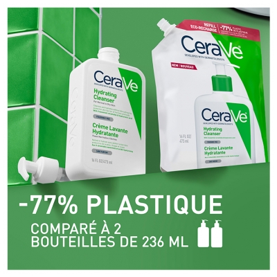 CeraVe Crème Lavante Hydratante 473 ML + Éco-Recharge 473 ML
