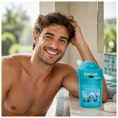 Ushuaïa Shampoing Douche Fraicheur Minéraux Marins de l'Atlantique Éco-Recharge 500 ml