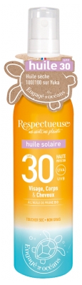 Respectueuse Huile Solaire Visage Corps Cheveux SPF30 100 ml