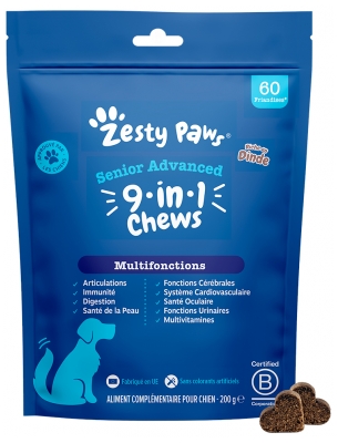 Zesty Paws Friandises pour Chien Multifonctions Dinde 200 Grammes