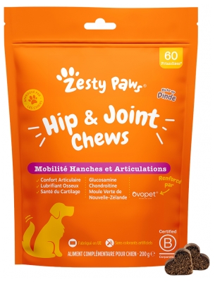 Zesty Paws Friandises pour Chien Mobilité & Articulations Dinde 200 Grammes