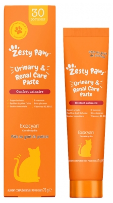 Zesty Paws Pâte pour Chat Confort Urinaire Poisson 75 Grammes