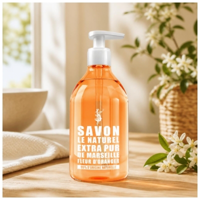 Savon Le Naturel Extra Pur de Marseille à la Fleur d'Oranger 500 ML