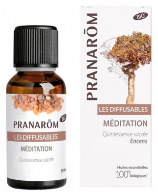 Pranarôm Les Diffusables Mélange d'Huiles Essentielles Pour Diffuseur Méditation Quintessence Sacrée Encens et Nard Bio (Eco) 30 ml