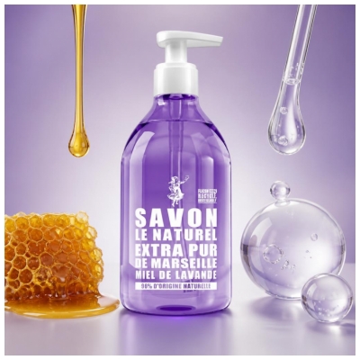 Savon Le Naturel Extra Pur de Marseille Miel Lavande 500 ML