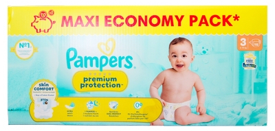 Pampers Premium Protection Skin Comfort T3 Maxi Pack 112 Couches 6-10 kg