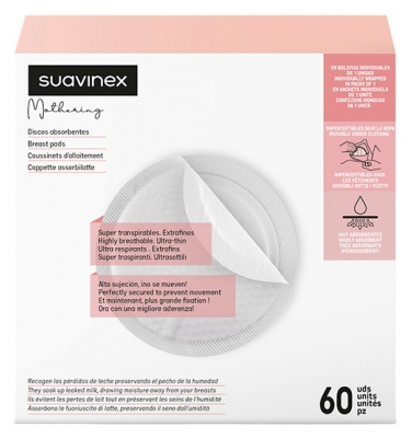 Coussinets d'Allaitement Jetables Suavinex, Lot de 60 Unités