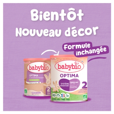 Babybio Optima 2 de 6 à 12 Mois au Lait de Vache Français Bio 400 g