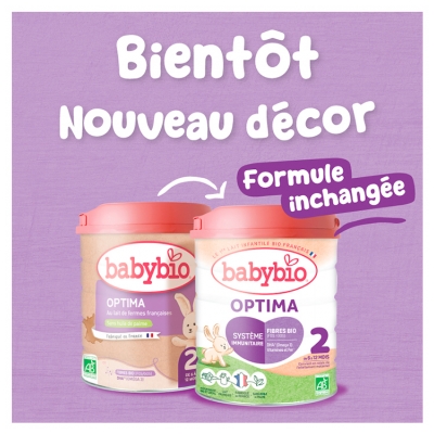 Babybio Optima 2 - Formule Fibres & Bifidus au Lait de Vache Français