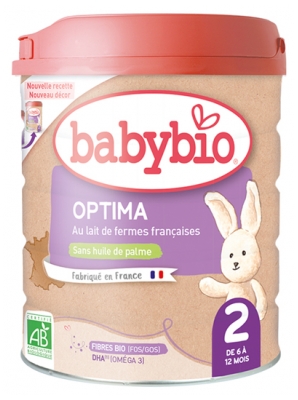 Babybio Optima 2 - Formule Fibres & Bifidus au Lait de Vache Français