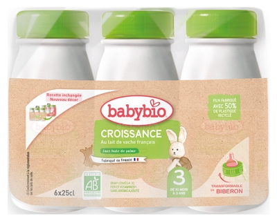 Babybio Croissance Liquide - Formule au Lait de Vache Français