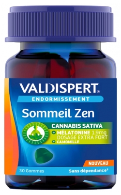 Valdispert Endormissement - Gommes Sommeil Zen - Cannabis Sativa Mélatonine Camomille - 30 Gommes
