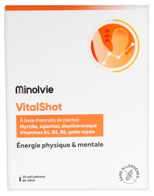 Minolvie VitalShot Énergie Physique & Mentale 10 Unités
