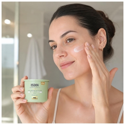 Isdin Isdinceutics Crème de Jour Hyaluronic Moisture Hydratante Peaux Grasses et Mixtes Recharge 50 g