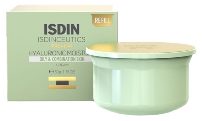 Isdin Isdinceutics Crème de Jour Hyaluronic Moisture Hydratante Peaux Grasses et Mixtes Recharge 50 g