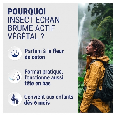 Insect Ecran Brume Anti-Moustiques Actif d'Origine Végétale pour Zones Infestées 100 ml