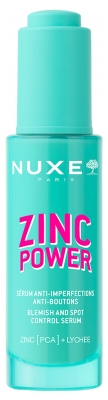 Nuxe Zinc Power Sérum Anti-Imperfections Anti-Boutons 30 ML + Fluide Matifiant Réducteur de Pores 15 ML OFFERT