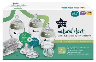 Tommee Tippee Natural Start Kit de Démarrage en Verre 0-3 Mois
