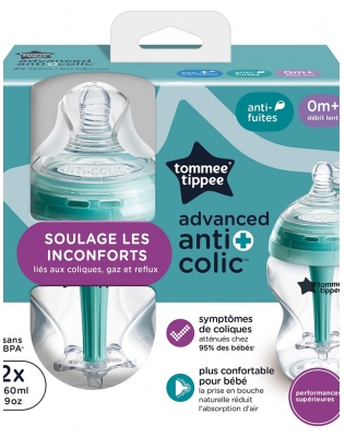 Tommee Tippee Advanced Anti + Colic 0 Mois et + 2 Biberons 260 ml 