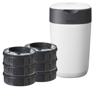 Tommee Tippee Starter Pack Twist & Click Blanc Poubelle + 6 Recharges