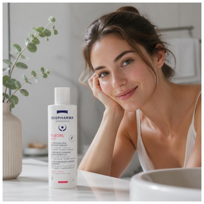 Isispharma Ruboril Lotion Fluide Ultra-Frais Nettoyant Apaisant Peaux Sensibles à Rougeurs 250 ml 