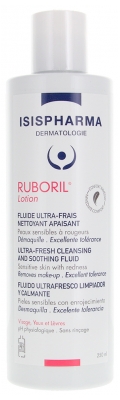 Isispharma Ruboril Lotion Fluide Ultra-Frais Nettoyant Apaisant Peaux Sensibles à Rougeurs 250 ml 