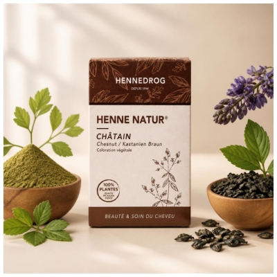 Hennedrog Henné Nature Châtain Coloration Végétale 90 g