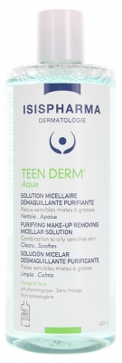 Isispharma Teen Derm Aqua Solution Micellaire Démaquillante Purifiante Peaux Sensibles Mixtes à Grasses 400 ml