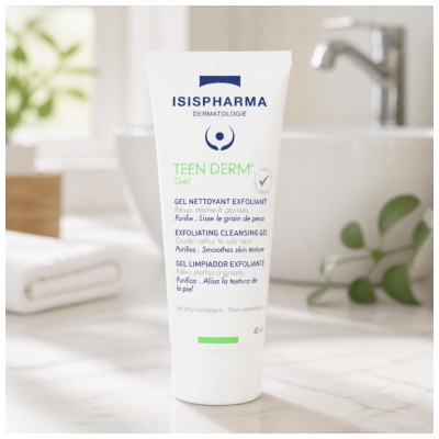 Isispharma Teen Derm Gel Nettoyant Exfoliant Peaux Mixtes à Grasses 40 ml