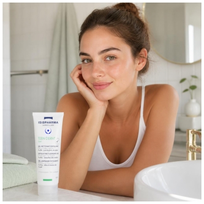 Isispharma Teen Derm Gel Nettoyant Exfoliant Peaux Mixtes à Grasses 40 ml