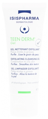 Isispharma Teen Derm Gel Nettoyant Exfoliant Peaux Mixtes à Grasses 40 ml