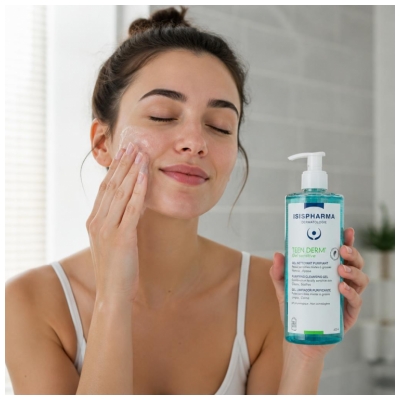 Isispharma Teen Derm Gel Sensitive Nettoyant Purifiant Peaux Sensibles Mixtes à Grasses 400 ml