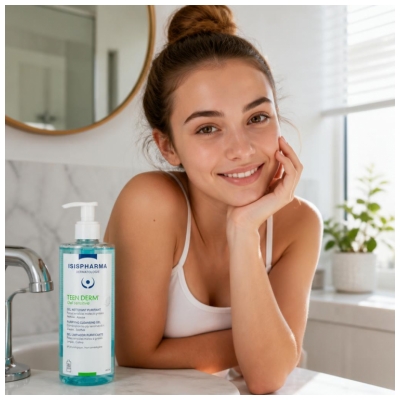 Isispharma Teen Derm Gel Sensitive Nettoyant Purifiant Peaux Sensibles Mixtes à Grasses 400 ml