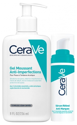 CeraVe Gel Moussant Anti-Imperfections 236 ML+ Sérum Rétinol Anti-Marques 30 ML