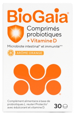 BioGaia Comprimés Probiotiques + Vitamine D 30 Unités à Croquer