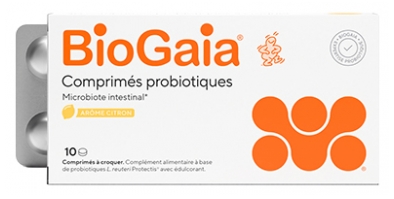 BioGaia Probiotique Microbiote Intestinal Arôme Citron 10 Unités à Croquer