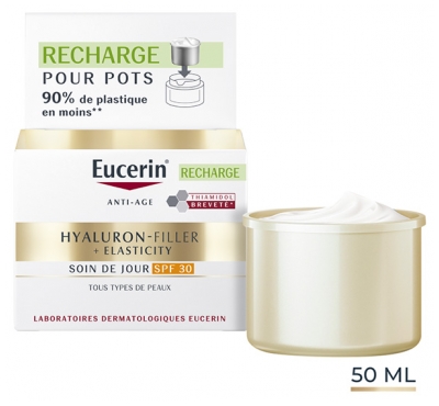 Eucerin Hyaluron-Filler + Elasticity Soin de Jour Tous Types de Peaux SPF30 Recharge 50 ml