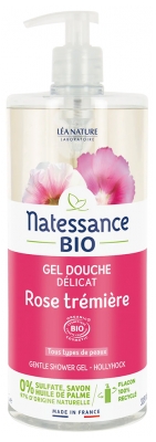 Natessance Gel Douche Délicat Rose Trémière Toutes Peaux Bio 1 L