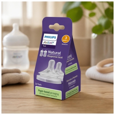 Avent Natural Response 2 Tétines Silicone Débit 3 Moyen