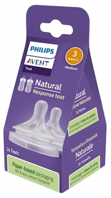 Avent Natural Response 2 Tétines Silicone Débit 3 Moyen