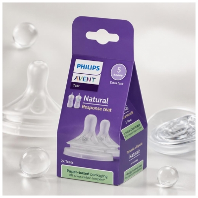 Avent Natural Response 2 Tétines Silicone Débit 5 Très Rapide