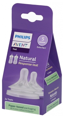 Avent Natural Response 2 Tétines Silicone Débit 5 Très Rapide