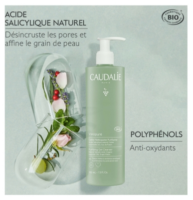 Caudalie Vinopure Gelée Nettoyante Purifiante Peaux Mixtes à Tendances Acnéique 385 ml