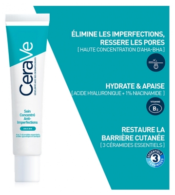 CeraVe Gel Moussant Anti-Imperfections 236 ML + Soin Concentré Anti Imperfections 40 ML