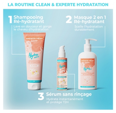 Énergie Fruit Masque 2 en 1 Sans Silicone - Cheveux Abîmes - Monoï et Huile de Macadamia Bio