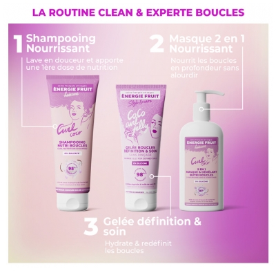Énergie Fruit Masque 2 en 1 Sans Silicone - Cheveux Boucles - Coco et Beurre de Karité Bio