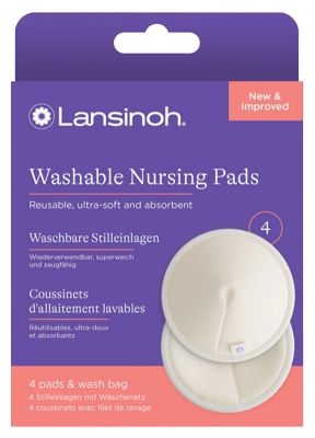 Lansinoh Coussinets d'Allaitement Lavables 4 Unités