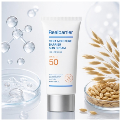 Real Barrier Cera Moisture Barrier Crème Solaire Hydratante SPF50 Visage 50 ML